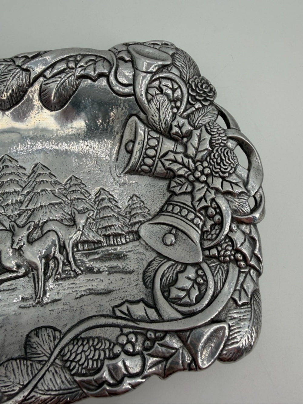 Vintage Arthur Court Serving Bread Tray Platter 1992 Deer Stag 12” Christmas - Picture 4 of 9